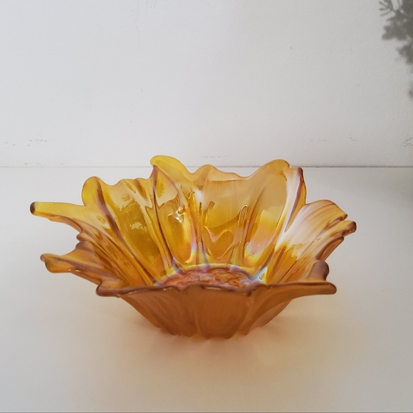 Vintage Akcam Carnival Glass Small Flower Bowl - Picture 2 of 5